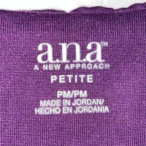 Ana Petite Blouse Cap Short Sleeve Round Scoop Crew Neck Pleated Collar Top - Picture 2 of 5